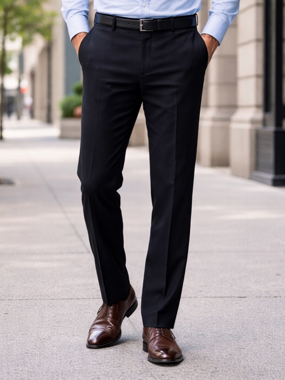 Savane Men's Black Chinos Work Business